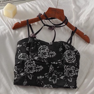 🍒เสื้อสายเดี่ยว tank top🍅 เสื้อเซ็กซี่ เสื้อปาตี้ ดีเทลลูกไม้ สายรัดคอ