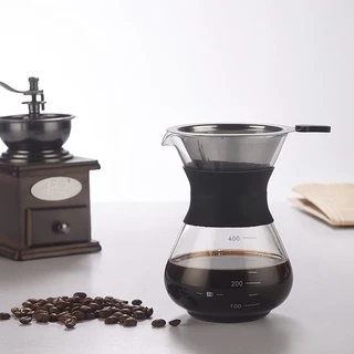 Alechaung ดริปกาแฟ ชุดดริปกาแฟ เหยือกดริปกาแฟ Dripper ผลิตจากแก้ว ขนาด400 ml Coffee Maker