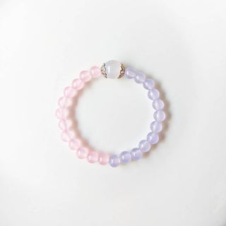 pink purple agate × white agate กำไล​หิน​ธรรมชาติ​แท้​ กำไลหินน​ำ​โชค​ กำไล​หิน​มงคล​ กำไลหิน กำไลหินแท้ กำไลน่ารัก