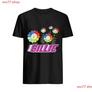 wu77 shop Billie Eilish X Takashi Murakami Giffor เสื้อยืดลําลองสําหรับผู้ชายแขนสั้นคอกลม เสื้อยืด ผู้ชาย ดพิมพ์ลาย เสื้