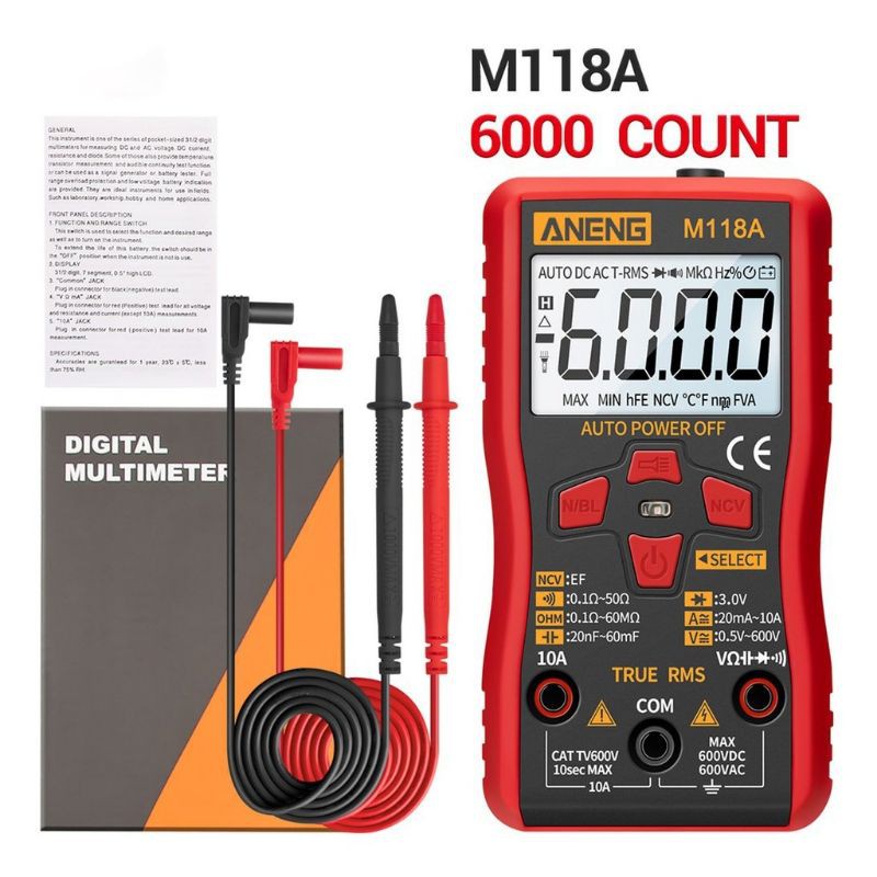 🛍️SUN RKT🛒 Multimeter digital รุ่นM118A เครื่องมือวัดไฟฟ้า มัลติมิเตอร์แบบดิจิตอล
