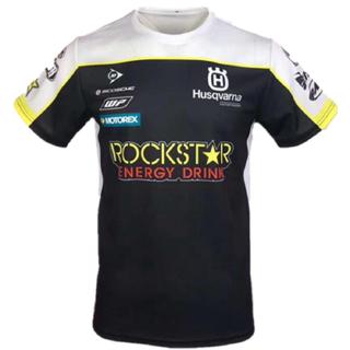 HUSQVARNA ROCKSTAR ENERGY DRINK เสื้อแขนสั้น เสื้อสำหรับขี่รถจักรยานยนต์ / จักรยาน