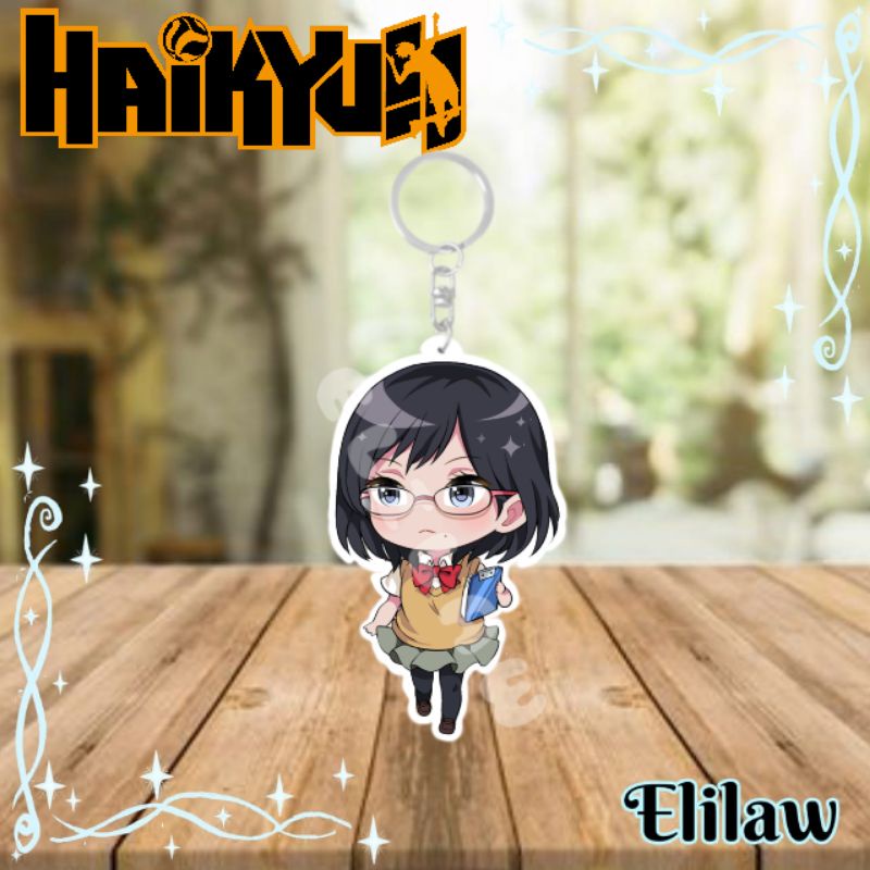 GANTUNGAN Kiyoko Shimizu Key Chain ~ พวงกุญแจอะคริลิค Anime Haikyuu KeyChain, Kiyoko KeyChain