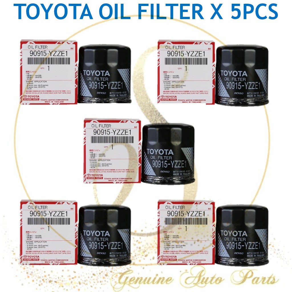 Toyota( 5 ชิ้น) 90915-YZZN2 90915-YZZE1 Camry Altis Wish Avanza Unser Yaris Vios OIL FILTER 90915-TA