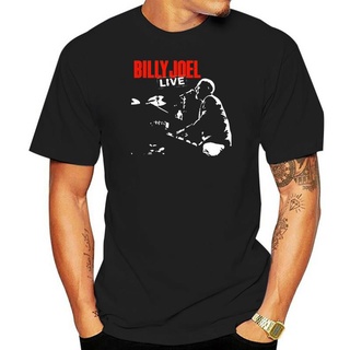 เสื้อยืดผ้าฝ้ายพิมพ์ลายขายดี เสื้อยืด พิมพ์ลาย Billy Joel Live สีดํา เหมาะกับของขวัญคริสต์มาส สําหรับผู้ชาย