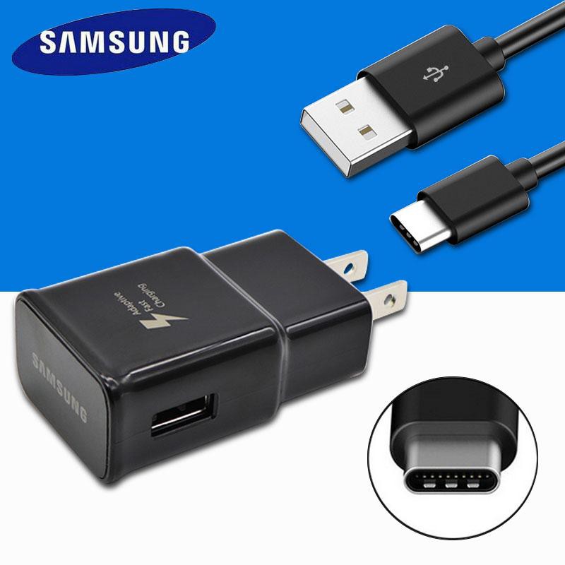 ﻿ชุดหัวชาร์จ + สายชาร์จ Samsung usb charger + cable Set For s8 s8+ note8 c9pro S8 Plus S9 S9+ A8+ type-c C5 Pro/C7 Pro