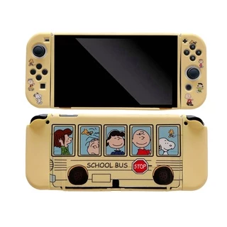 Nintendo Switch OLED เคสธีมแอนิเมชั่น "SCHOOL BUS" 【STOP】เคส TPU นิ่ม ป้องกันจอยเกมคอนโซล