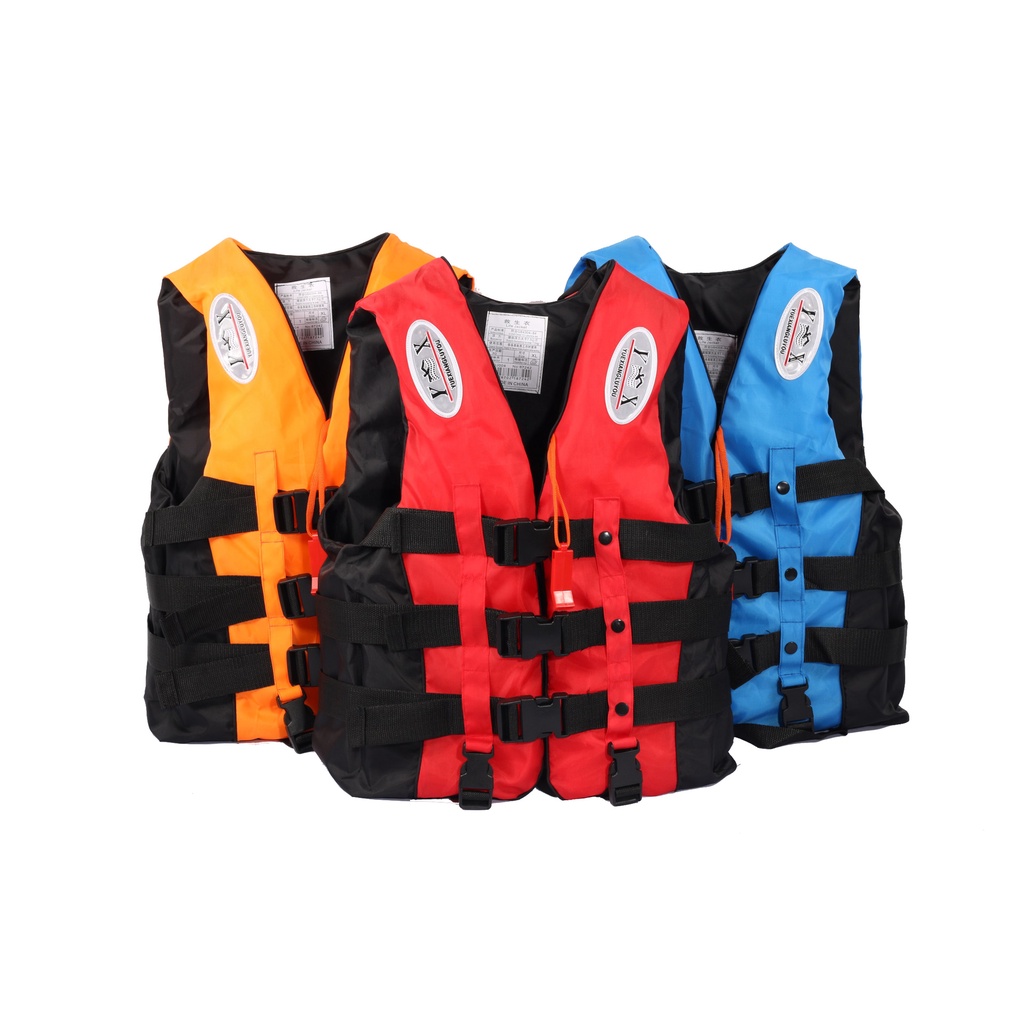 Winmax เสื้อชูชีพโพลีเอสเตอร์ สําหรับเด็ก ผู้ใหญ่ ว่ายน้ํา พายเรือ สกี + นกหวีด