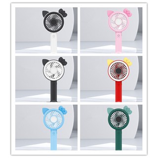 พัดลมพกพา😊🌈มีไฟ.LED สีสไตล์มินิน่ารักเปโดยอัตโนมัติ(9D02) (ความเร็วลม 3 ระดับ) แบบพกพาขนาดเล็ก: ส่งเบาะต่ำสายชาร์จ