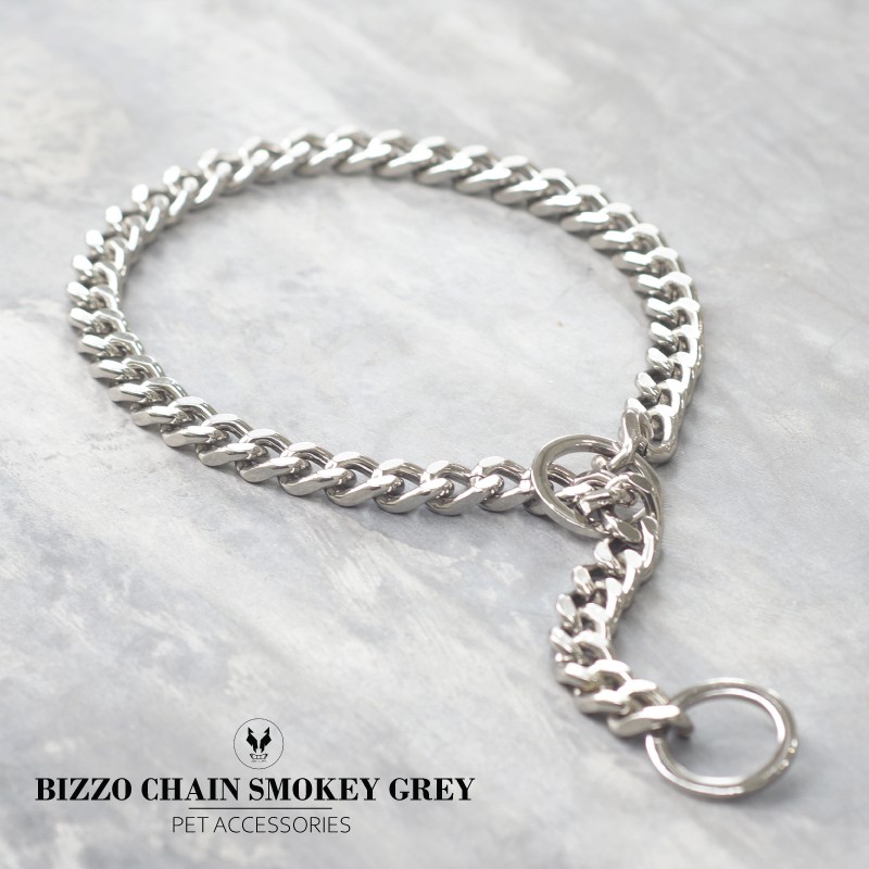 โซ่สุนัข โซ่กระตุก BIZZO Chains Grey สร้อยคอสุนัข