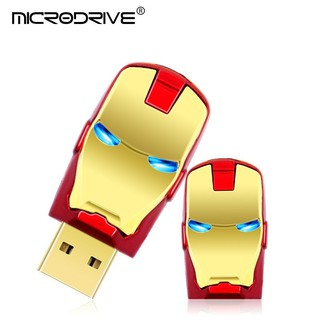 Iron Man Metal หน่วยความจำแฟลชไดรฟ์ USB U ดิสก์มนุษย์เหล็ก U 32GB 64GB u disk