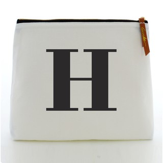 กระเป๋า ALPHABET MAKEUP BAGS LARGE WHITE “H”