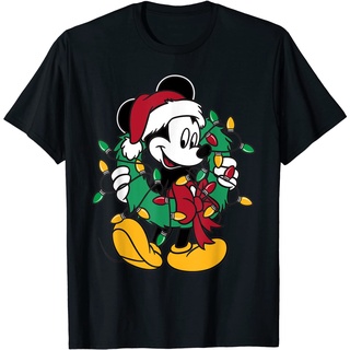 เสื้อยืด Disney Mickey Mouse Christmas Lights T-Shirt For Kids xmas