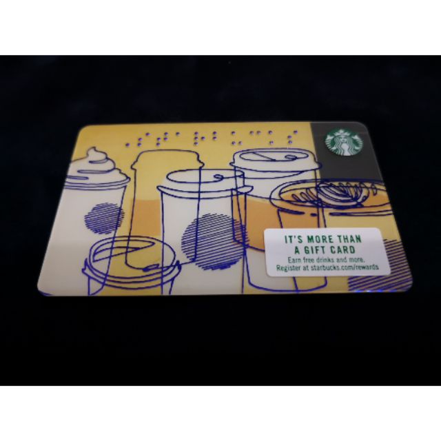 2018 Starbucks USA Braille Coffee Cups Gift card series 6154 US