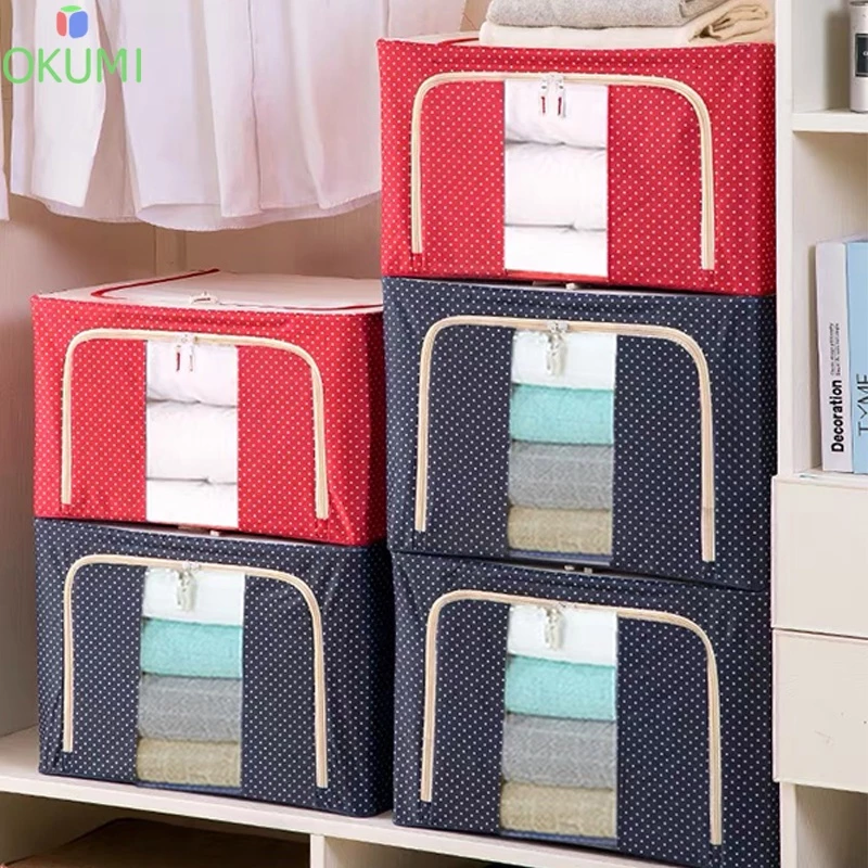 OKUMI_SHOP กล่องผ้าพับได้  กล่องเอนกประสงค์ ใส่ของ อุปกรณ์จัดเก็บเสื้อผ้า ผ้าห่ม thumbnail 3
