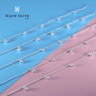 2️⃣ สร้อยข้อมือเงินแท้ 92.5% แบบห้อยบอล ✨[Major Silver Store] สร้อยข้อมือขนาดเล็ก Silver925  S925