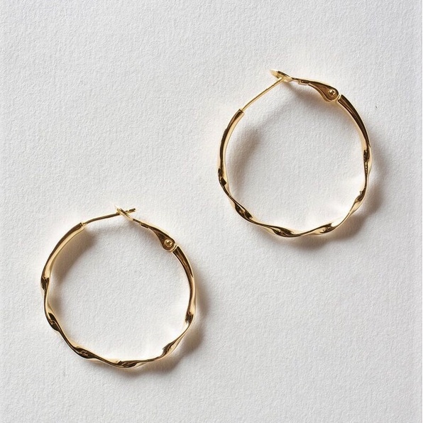 𝐴𝑆𝐻𝐼𝑅𝐴 | ต่างหูห่วงน่ารัก (18k gold plated) knot tied hoop earrings