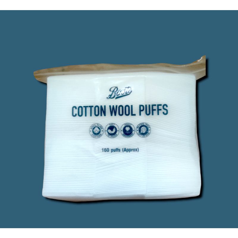 สำลี ผลิตจากฝ้าย💯% Boots Cotton wool puffs บู๊ทส์ คอทเทิน วูล พัฟส์ สำลีแผ่นรีดขอบ 100% pure cotton 