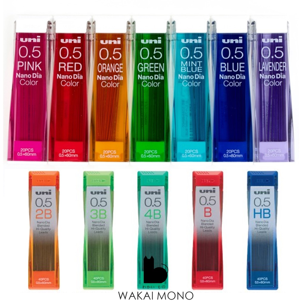 ไส้ดินสอสี Uni Nano Dia Color Refill / HB / 2B 0.5 mm