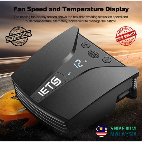 คูลเลอร์โน๊ตบุ๊คประสิทธิภาพสูง IETS 6 GT202 พัดลมแล็ปท็อป USB Cooler พร้อมจอแสดงผลอุณหภูมิหม้อน้ําโน