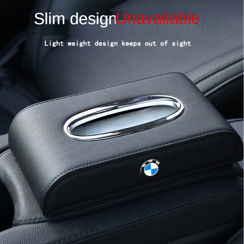 (กล่องกระดาษทิชชู) BMW Premium Leather Car Tissue Box เหมาะสําหรับ E30/E36/E46/E90/F30/F25/F10/F06/E