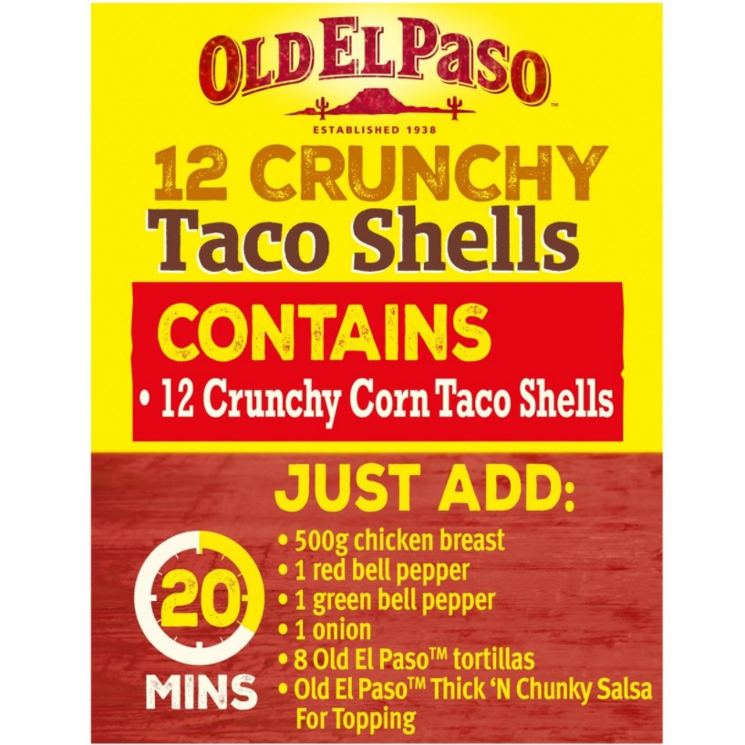 GENERAL MILLS OLD EL PASO แผ่นทาโก้ โอลด์ เอล ปาโซ ครันชี่ ทาโก เชลล์  แบบกรอบ สำหรับฟาจิต้า 6 กล่อง กล่องละ 12 แผ่น - รูปที่ 3