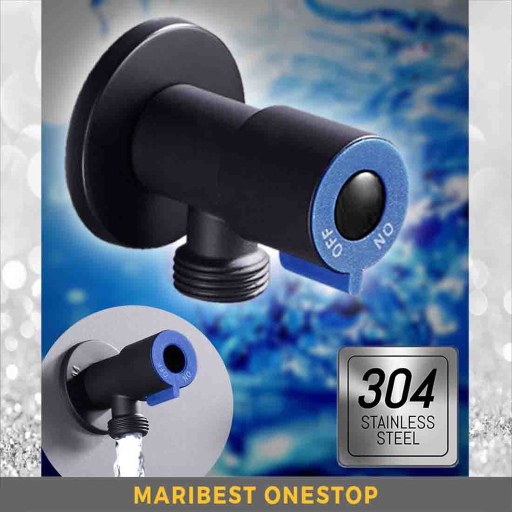 BLACK-100-BLUE SUS304 สแตนเลสวาล์วมุมสีดํา OXIDE KITCHEN BATHROOM FAUCET G1/2 THAD น้ําควบคุม