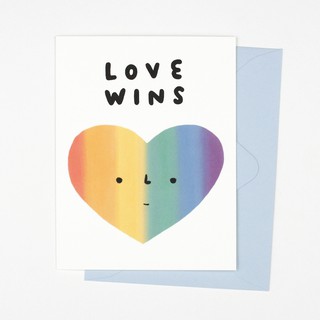 Pianissimo Press การ์ดรูปหัวใจสีรุ้ง รุ่น Love Wins