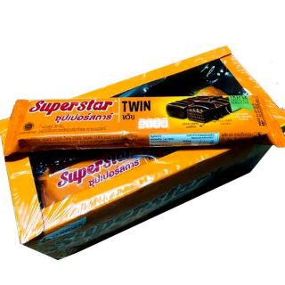 Superstar TWIN เวเฟอร์เคลือบช็อกโกแล 36 กรัมและ 18 กรัม ×12ชิ้น