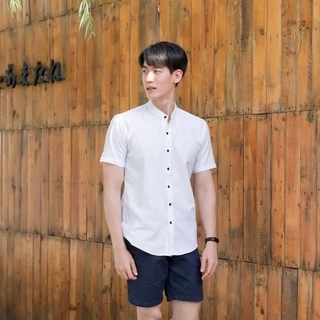 16 สี 🔥พร้อมส่ง🔥 เสื้อเชิ้ตคอจีนแขนสั้น S-XXL เสื้อเชิ้ตผู้ชาย เสื้อผ้าผู้ชาย men clothing