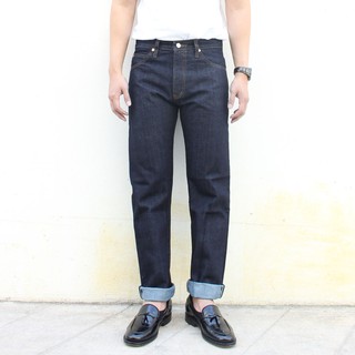 Golden Zebra Jeans กางเกงยีนส์ขากระบอกผ้าดิบ ริมแดงสีน้ำเงิน ลดทันที 40 บาท เพียงใส่โค้ด MAYGOL72