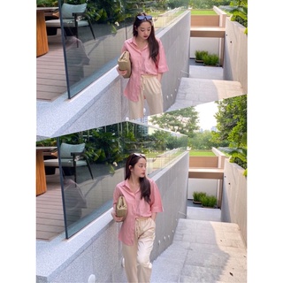 🍒happy x Korea 🍒เชิ้ตสไตล์เกาหลีเเต่งกระดุมหลัง