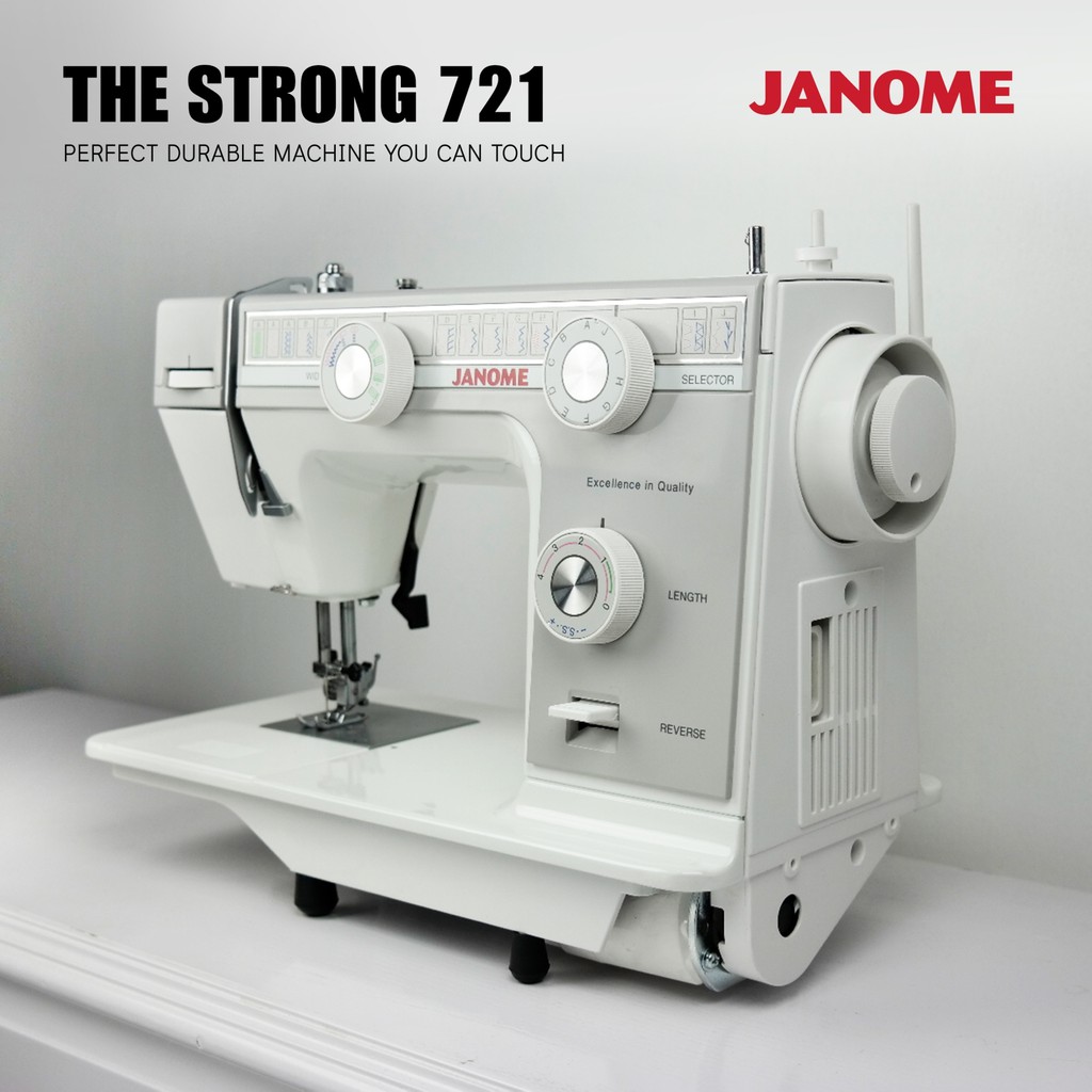เย็บหนาได้!  จักรทำลวดลาย ซิกแซก ทำรังดุม จักรกระเป๋าหิ้ว JANOME THE STRONG 721