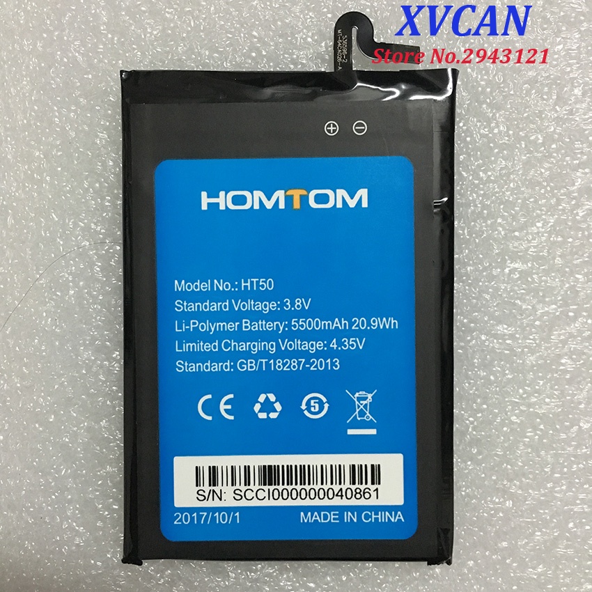 100% New HOMTOM HT50 Battery Replacement 5.5inch 5500mAh Backup Batteries Replacement For HOMTOM HT50 Smart Phone