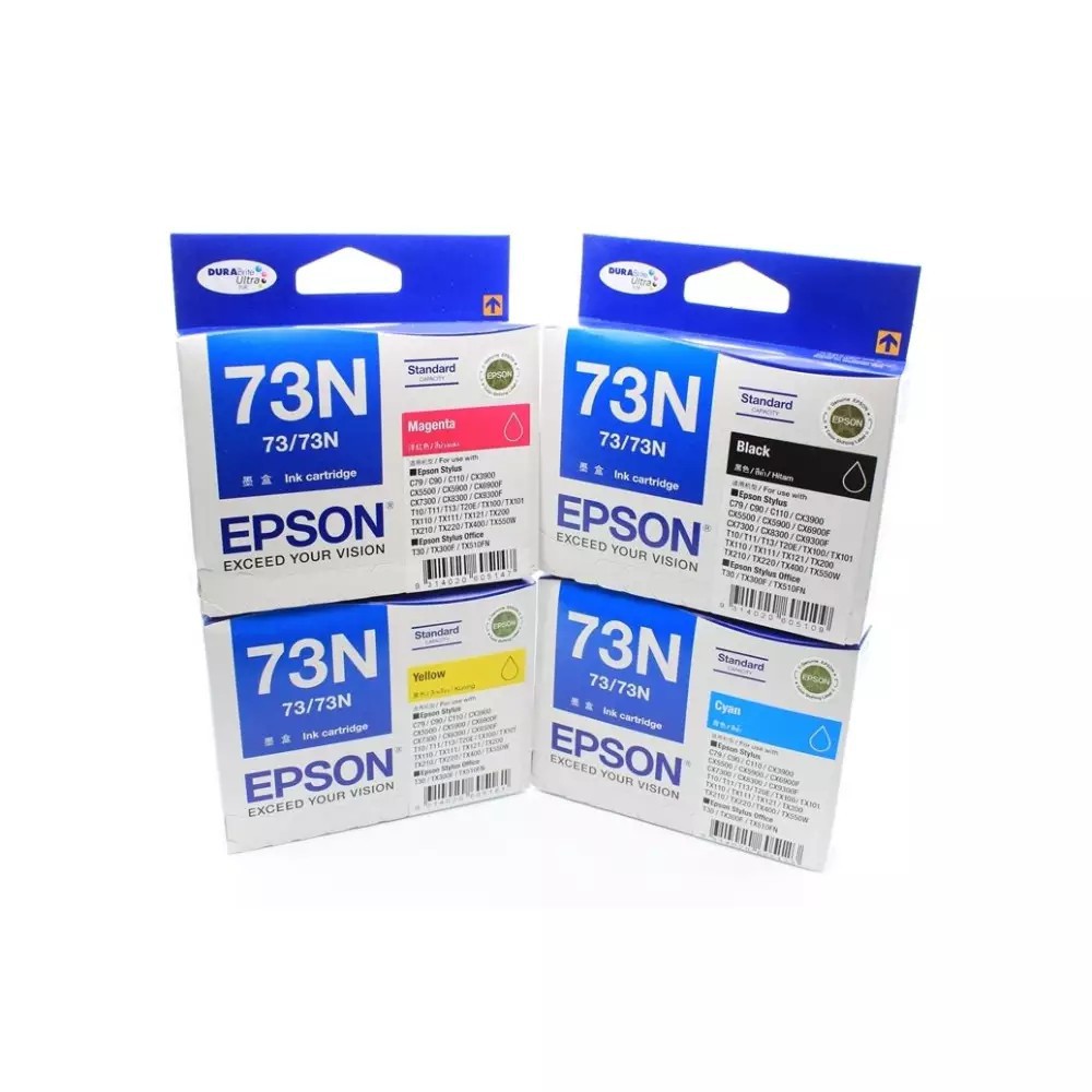 Epson Ink หมึกพิมพ์ อิงค์เจ็ท Cartridge Inkjet 73N - T105190,5290,5390,5490 BK CMY 4 กล่อง/ 4 สี