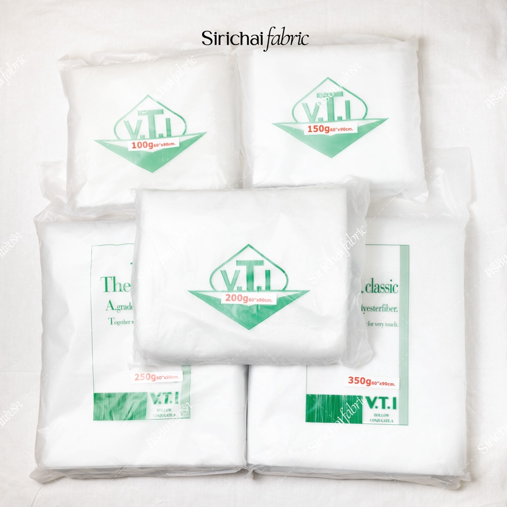 ใยสังเคราะห์แผ่นอัดแน่น หนา 2-4 มม. ขนาด 150x90 ซม. หนัก 100-250 กรัม ยี่ห้อ VTI