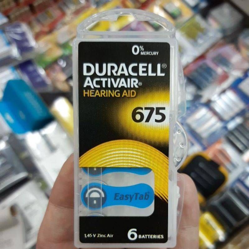 ถ่านเครื่องช่วยฟัง Duracell Activair Hearing Aid 675, A675, ZA675, PR44 แพค 6ก้อน 1.45V ของแท้ Made 