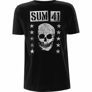 เสื้อยืด ขนาดใหญ่ พิมพ์ลายหัวกะโหลก Sum 41 Grinning Skull แฟชั่นสําหรับผู้ชาย