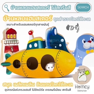 Homey Hamster 🐹☘️ บ้านหลบแฮมสเตอร์ 🚢🛟🦭 บันไดแฮมสเตอร์ บ้านหลบแฮมสเตอร์ ของเล่นไม้แฮมสเตอร์ niteangel เม่น sweet sugar