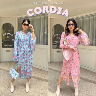 THONGYOY-Dress Megan Cordia เดรสเเขนกรุยกราย เดรสเเขนบาน เดรสทรงเชิ้ตลายดอก เดรสเชิ้ตสีพาสเทล เดรสลายดอกสวยๆ เดรสน่ารัก