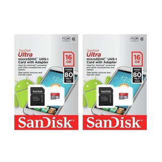 ﻿เมมโมรี่การ์ด 16 GB 80 MB/s Sandisk x 2 อัน