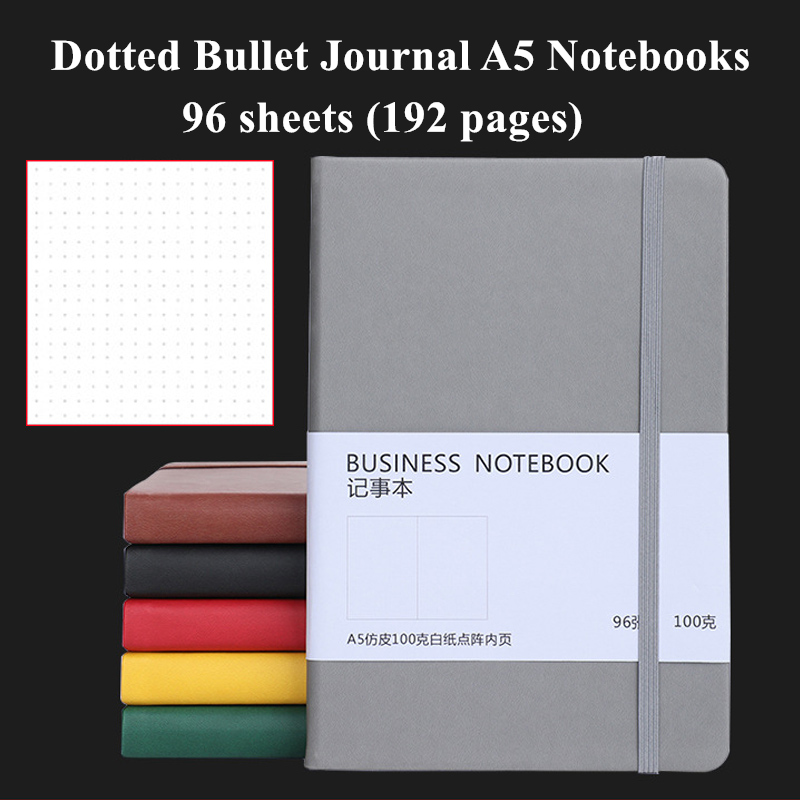 notebooks-bullet-journal-a5-size-dotted-paper-192-pages-leather-cover