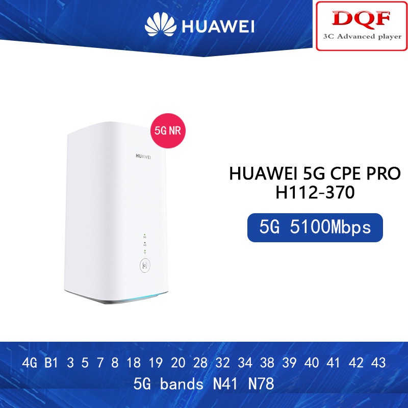 เราเตอร์ไร้สาย Huawei ( H112-370 ) 5G 4G LTE CPE Pro NSA+SA 5100Mbps 2.33 Gbps CPE WIFI 6 5G N78 N41