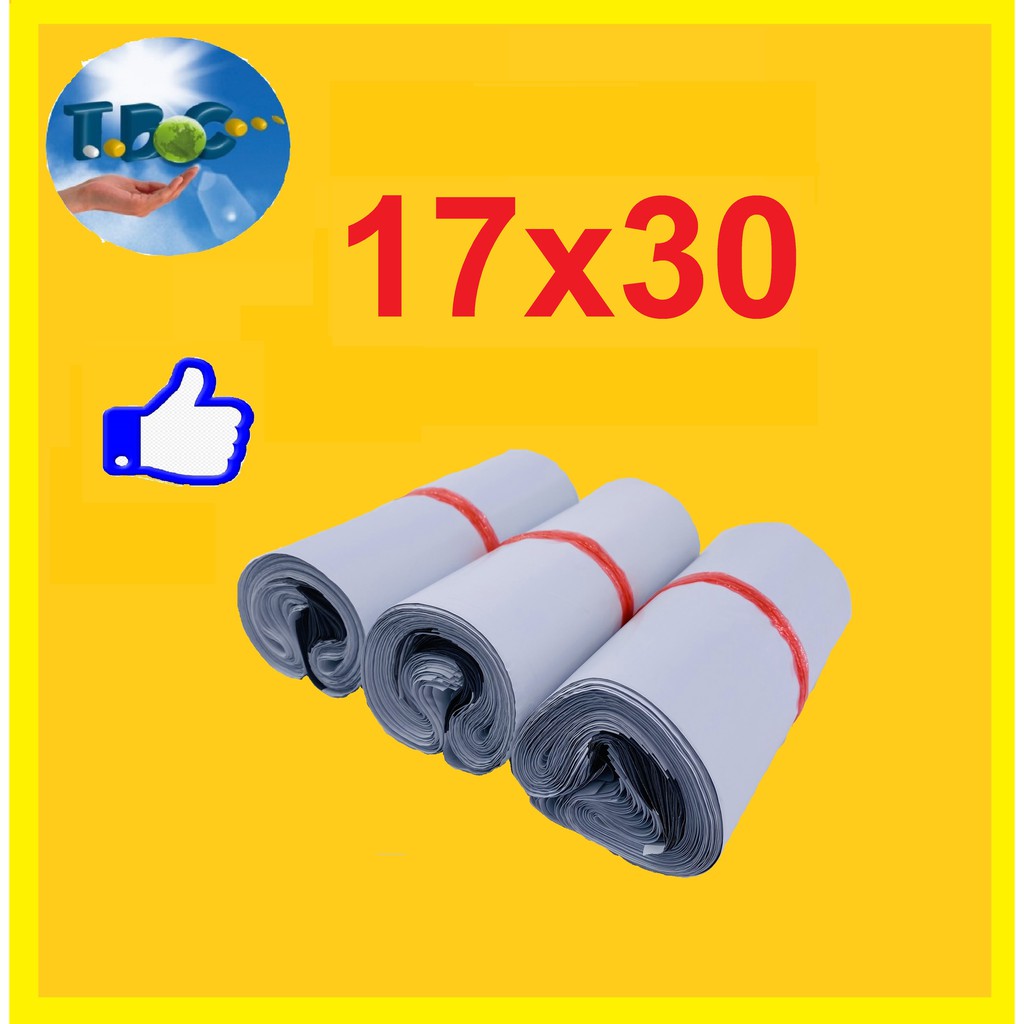 ถุงไปรษณีย์ ซองไปรษณีย์ (Size:17x30) ซองพัสดุ ถุงพัสดุ แพคละ100ใบ