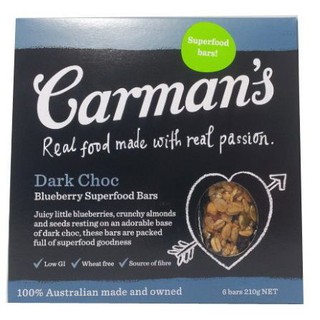 Carmans Dark Choc Blueberry Superfruit  Carmans Dark Choc Blueberry Superfruit