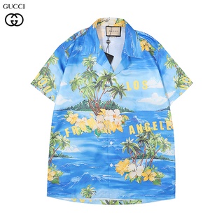 Gucc* เสื้อเชิ้ตแขนสั้น พิมพ์ลาย Loves March Love Parade สําหรับผู้หญิง