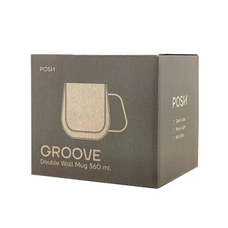 POSH แก้วน้ำสองชั้น GROOVE Double Wall Mug 360 ML. (Pack of 1)