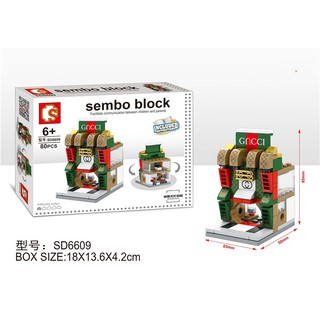 ของเล่น ตัวต่อ ของสะสม ชุด MINI STREET  - ร้านกุ๊ซชี่   พร้อมคู่มือการประกอบ - SEMBO 6609