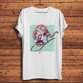 เสื้อยืดผู้ชาย GILDAN เสื้อยืด ผ้าฝ้าย 100% พิมพ์ลายอนิเมะ Demon Slayer Kawaii Kanroji Mitsuri สีขาว สําหรับผู้ชาย S-5XL