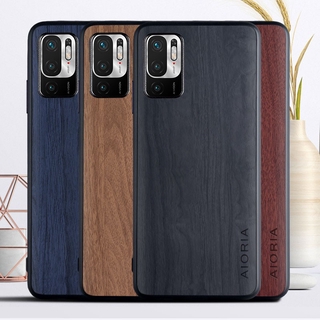 เคสโทรศัพท์มือถือลายไม้ 3 In1 สําหรับ Xiaomi Redmi Note 10 5 G